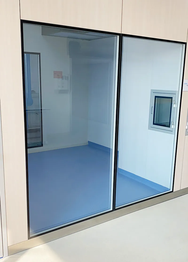 Clean room double glass window